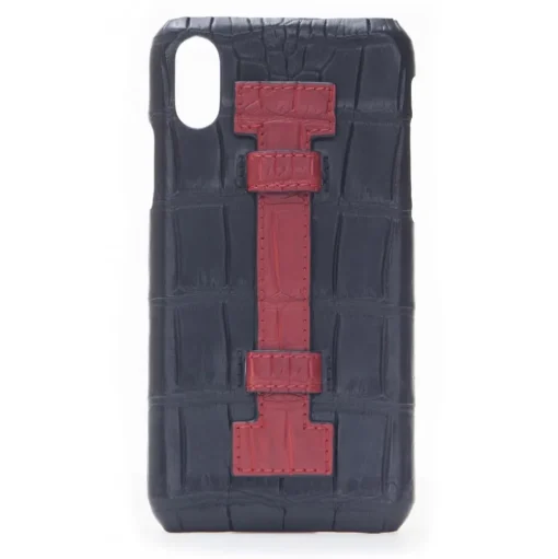 2 ME Style - Case Fingers Croco Black / Red - iPhone XR - Crocodile Leather Cover - Avvenice