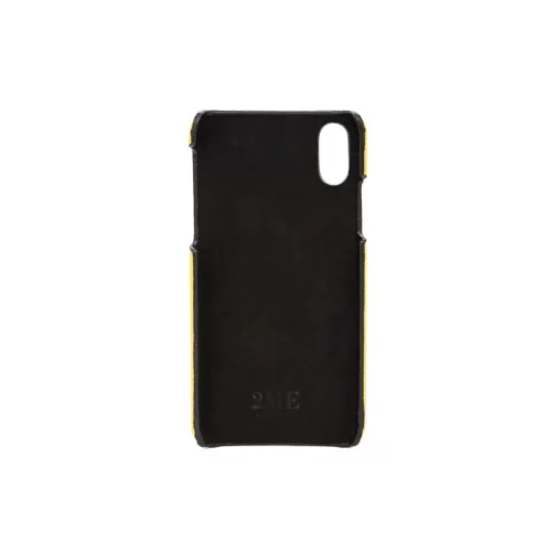 2 ME Style - Case Fingers Leather Yellow / Blue - iPhone XS Max - Leather Cover - Avvenice