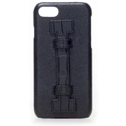 2 ME Style - Case Fingers Leather Black / Croco Black - iPhone 8 / 7 - Crocodile Leather Cover - Avvenice