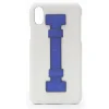 2 ME Style - Case Fingers Leather White / Croco Blue - iPhone XS Max - Crocodile Leather Cover - Avvenice