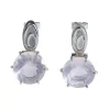 Ab Ove - Earrings in Silver with Pink Quartz Stone ct 20 - Iris Collection - Handcrafted Earrings - High Quality Luxury - Avvenice
