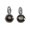 Ab Ove - Earrings in Silver with Fumè Quartz Stone ct 20 - Iris Collection - Handcrafted Earrings - High Quality Luxury - Avvenice