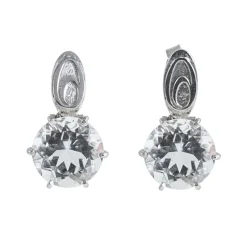 Ab Ove - Earrings in Silver with Rock Crystal Stone ct 20 - Iris Collection - Handcrafted Earrings - High Quality Luxury - Avvenice