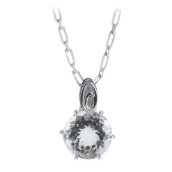 Ab Ove - Pendant in Silver with Rock Crystal Stone ct 20 - Iris Collection - Handcrafted Necklace - High Quality Luxury - Avvenice