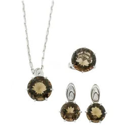 Ab Ove - Pendant in Silver with with Fumè Quartz Stone ct 20 - Iris Collection - Handcrafted Necklace - High Quality Luxury - Avvenice