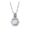 Ab Ove - Pendant in Silver with with Pink Quartz Stone ct 20 - Iris Collection - Handcrafted Necklace - High Quality Luxury - Avvenice