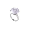 Ab Ove - Ring in Silver with Pink Quartz Stone ct 20 - Iris Collection - Handcrafted Ring - High Quality Luxury - Avvenice