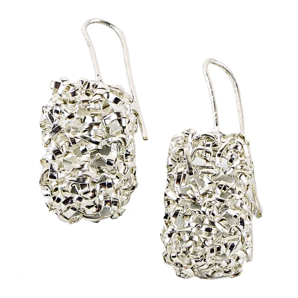 Ab Ove - Twine Rectangular Earrings in Silver - Twine Collection - Handcrafted Earrings - High Quality Luxury - Avvenice