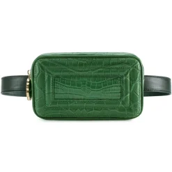 Aleksandra Badura - Camera Belt Bag - Crocodile & Calfskin Belt Bag - Green - Luxury High Quality Leather Bag - Avvenice