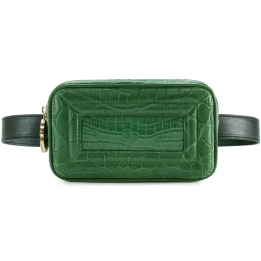 Aleksandra Badura - Camera Belt Bag - Crocodile & Calfskin Belt Bag - Green - Luxury High Quality Leather Bag - Avvenice