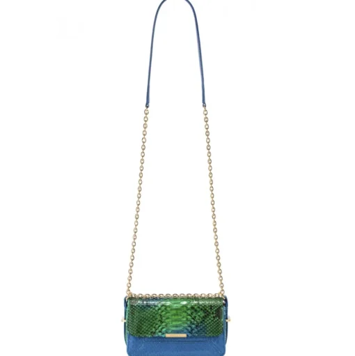 Aleksandra Badura - Candy Bag Mini - Python Shoulder Bag - Blue & Green Ocean - Luxury High Quality Leather Bag - Avvenice