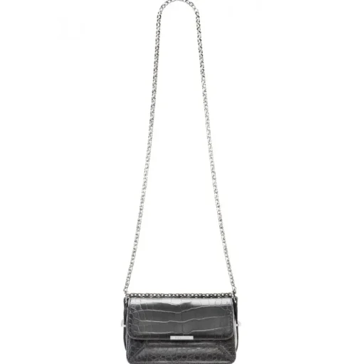 Aleksandra Badura - Candy Bag Mini - Python Shoulder Bag - Graphite - Luxury High Quality Leather Bag - Avvenice