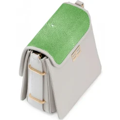 Aleksandra Badura - Candy Bag - Stingray & Calfskin Shoulder Bag - Pistachio and White Ice - Luxury High Quality Leather Bag - Avvenice