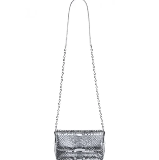Aleksandra Badura - Candy Bag Mini - Python Shoulder Bag - Silver - Luxury High Quality Leather Bag - Avvenice