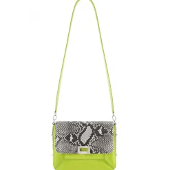 Aleksandra Badura - Candy Bag Large - Python & Calfskin Shoulder Bag - Lime Stone - Luxury High Quality Leather Bag - Avvenice
