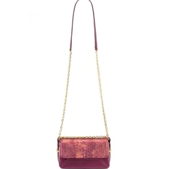 Aleksandra Badura - Candy Bag Mini - Python Shoulder Bag - Richelieu & Gold - Luxury High Quality Leather Bag - Avvenice