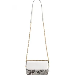 Aleksandra Badura - Candy Bag Mini - Python Shoulder Bag - Stone & White - Luxury High Quality Leather Bag - Avvenice