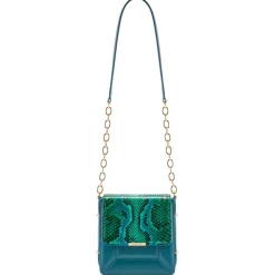 Aleksandra Badura - Candy Bag - Python & Calfskin Shoulder Bag - Deep Teal - Luxury High Quality Leather Bag - Avvenice