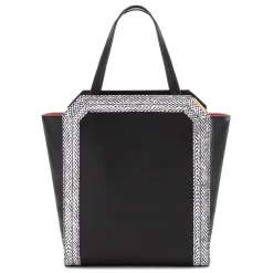 Aleksandra Badura - Clio Bag - Calfskin & Snake Bag - Onyx, Black & White - Luxury High Quality Leather Bag - Avvenice