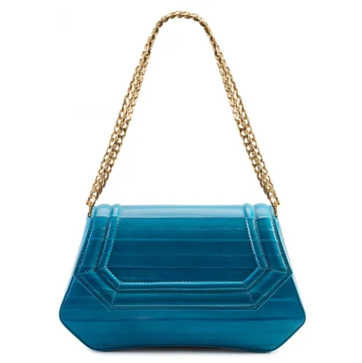 Aleksandra Badura - Etoile Bag - Eel Shoulder Bag - Himalaya Blue - Luxury High Quality Leather Bag - Avvenice