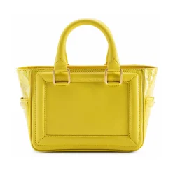 Aleksandra Badura - Ladylike Mini Bag - Calfskin & Python Top-Handle Tote Bag - Lemon - Luxury High Quality Leather Bag - Avvenice