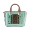 Aleksandra Badura - Ladylike Mini Bag - Calfskin & Karung Top-Handle Tote Bag - Mint - Luxury High Quality Leather Bag - Avvenice