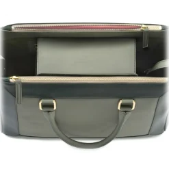 Aleksandra Badura - Ladylike Medium Bag - Calfskin & Python Top-Handle Tote Bag - Palm Green - Luxury High Quality Leather Bag - Avvenice