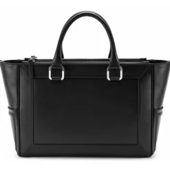 Aleksandra Badura - Ladylike Medium Bag - Calfskin Top-Handle Tote Bag - Onyx - Luxury High Quality Leather Bag - Avvenice