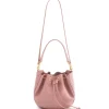 Aleksandra Badura - Lucky Bucket Bag Medium - Fringe Bucket Bag Medium - Rose Quartz - Luxury High Quality Leather Bag - Avvenice