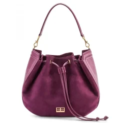 Aleksandra Badura - Lucky Bucket Bag - Bucket Bag in Calfskin and Suede - Rose Richelieu - Luxury High Quality Leather Bag - Avvenice