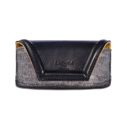 Aleksandra Badura - Small Leather Goods - Sunglasses Case in Calfskin - Black & Silver - Luxury High Quality - Avvenice