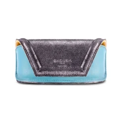 Aleksandra Badura - Small Leather Goods - Sunglasses Case in Calfskin -  Blue & Silver - Luxury High Quality - Avvenice