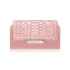 Aleksandra Badura - Small Leather Goods - Continental Wallet in Python & Calfskin - Rose Quartz - Luxury High Quality - Avvenice