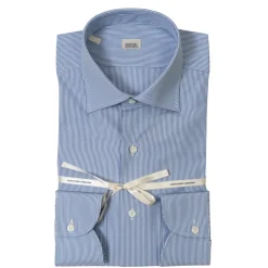 Alessandro Gherardi - Long Sleeve Shirt - Light Blue on White - Shirt - Handmade in Italy - Luxury Exclusive Collection - Avvenice
