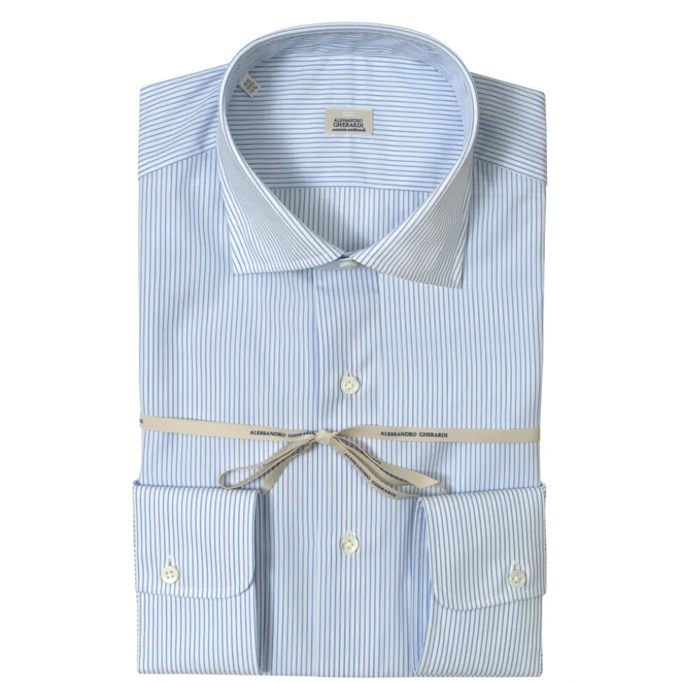 Alessandro Gherardi - Long Sleeve Shirt - Heavenly Stripe - Shirt - Handmade in Italy - Luxury Exclusive Collection - Avvenice