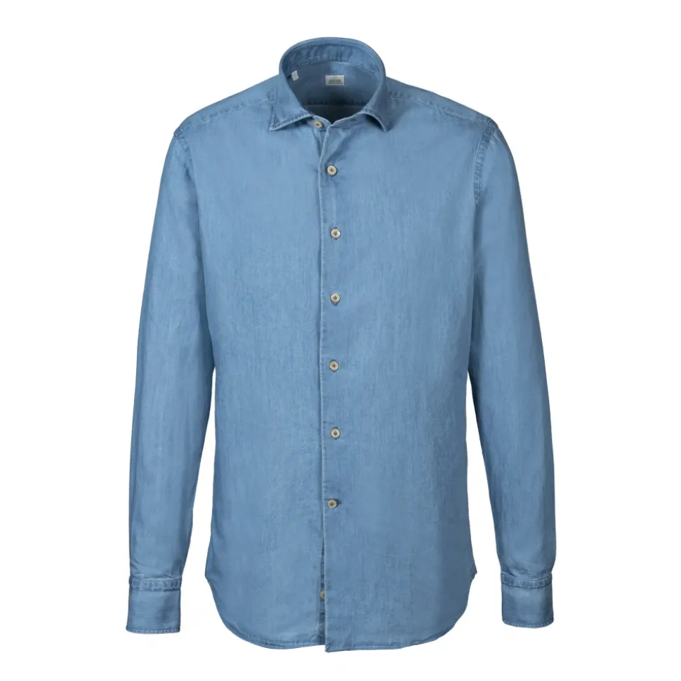 Alessandro Gherardi - Long Sleeve Shirt - Light Denim - Shirt - Handmade in Italy - Luxury Exclusive Collection - Avvenice