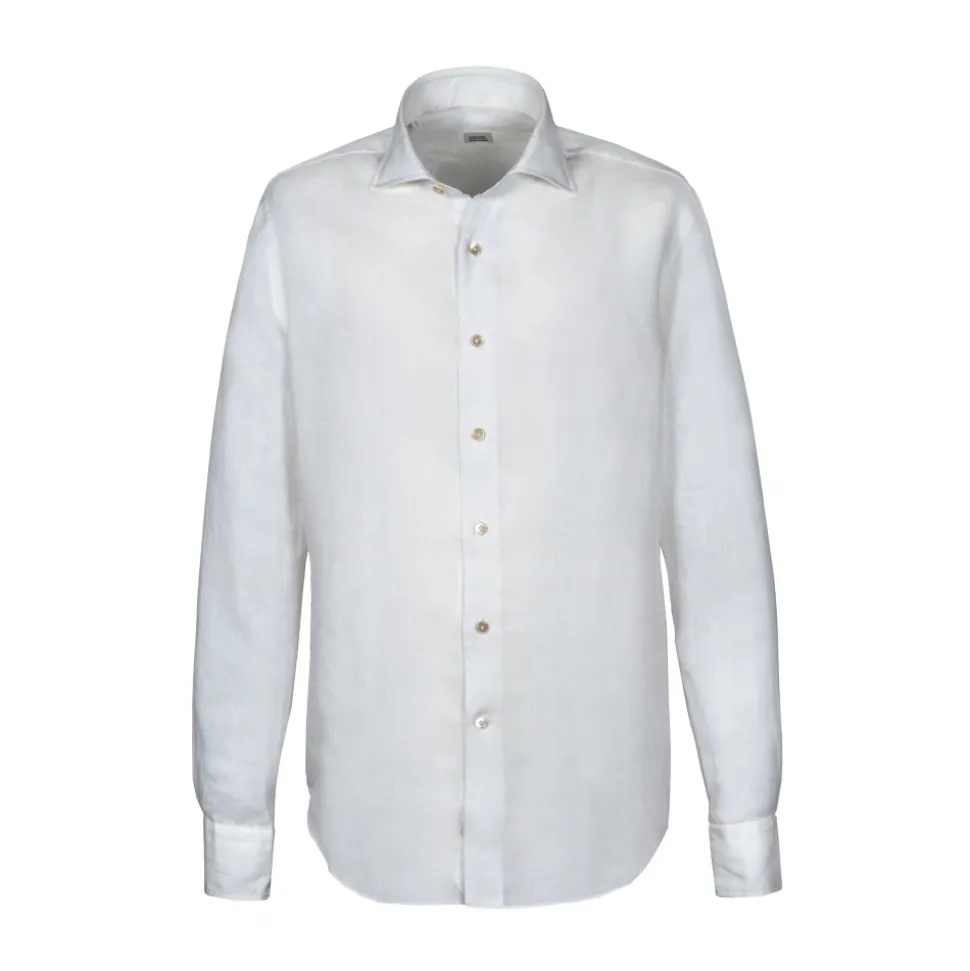 Alessandro Gherardi - Long Sleeve Shirt - White Linen - Shirt - Handmade in Italy - Luxury Exclusive Collection - Avvenice