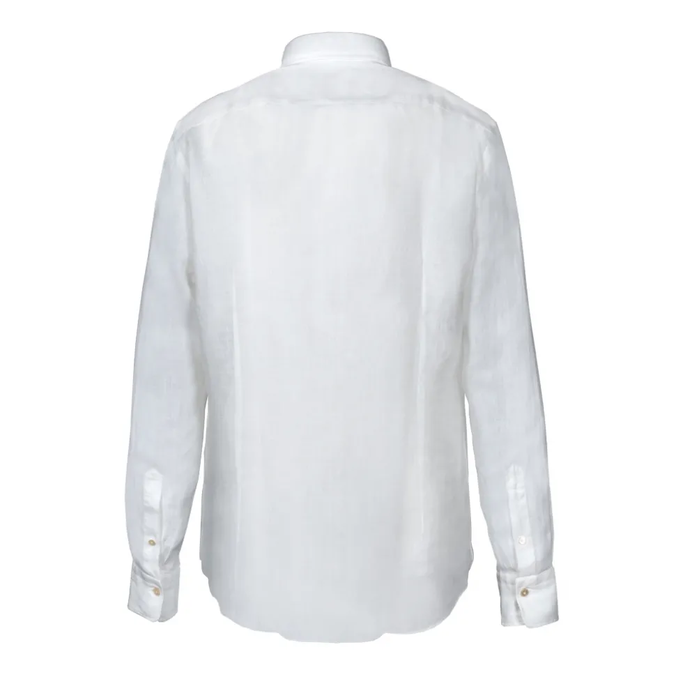 Alessandro Gherardi - Long Sleeve Shirt - White Linen - Shirt - Handmade in Italy - Luxury Exclusive Collection - Avvenice
