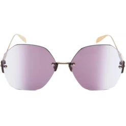 Alexander McQueen - Hexagonal Jewel Sunglasses - Gold Violet - Alexander McQueen Eyewear - Avvenice