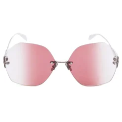 Alexander McQueen - Jeweled Hexagonal Sunglasses - Silver Red - Alexander McQueen Eyewear - Avvenice