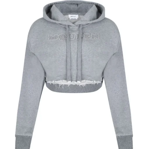 Alexander McQueen - Logo Embroidered Hoodie - Light Grey - Alexander McQueen Exclusive Luxury Collection - Avvenice