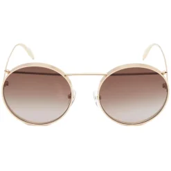 Alexander McQueen - Metal Piercing Frame Sunglasses - Gold Brown - Alexander McQueen Eyewear - Avvenice