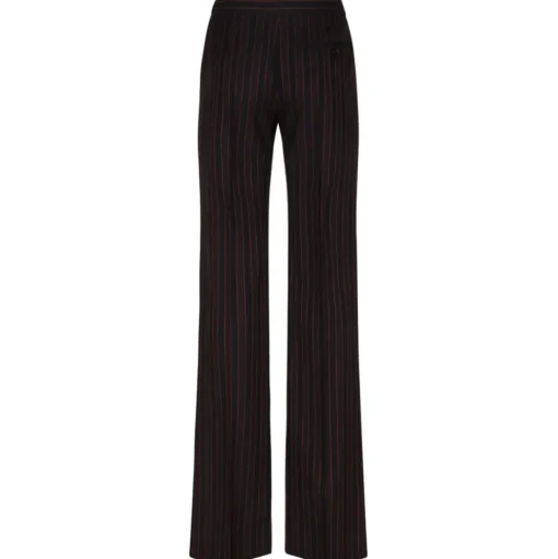 Alexander McQueen - Pinstriped Trousers - Black Burgundy - Alexander McQueen Exclusive Luxury Collection - Avvenice