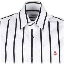 Alexander McQueen - Skull Striped Shirt - White Black - Alexander McQueen Exclusive Luxury Collection - Avvenice