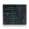 Ammoment - Caiman in Black Northern Light - Leather Bifold Wallet with Center Flap - Avvenice