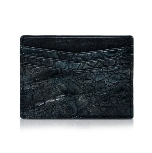 Ammoment - Caiman in Black Northern Light - Leather Credit Card Holder - Avvenice