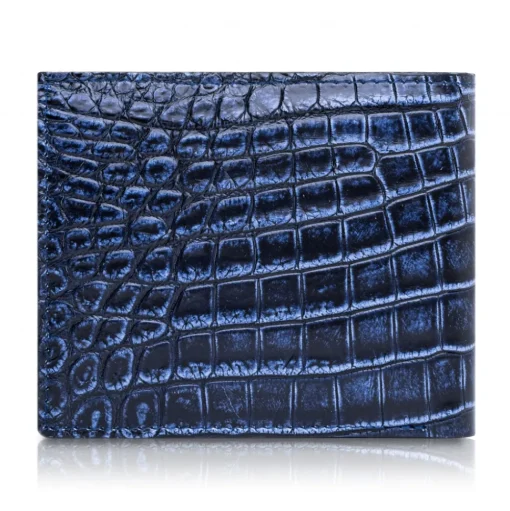 Ammoment - Caiman in Degrade Navy-Black - Leather Bifold Wallet - Avvenice