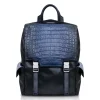 Ammoment - Caiman in Degrade Navy-Black - Leather Zane Large Backpack - Avvenice