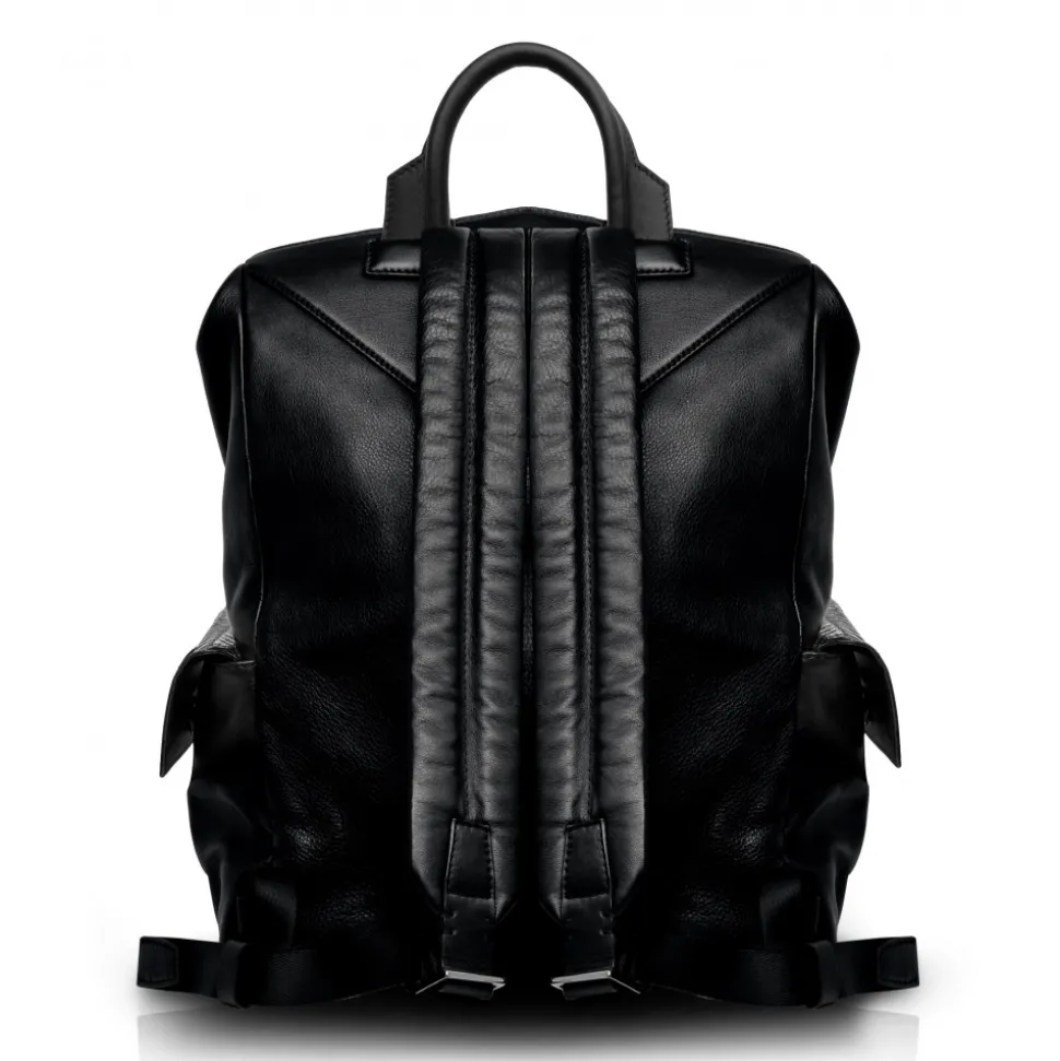 Ammoment - Caiman in Degrade Navy-Black - Leather Zane Large Backpack - Avvenice