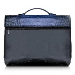 Ammoment - Caiman in Degrade Navy-Black - Leather Briefcase -  Orion Business Bag - Avvenice